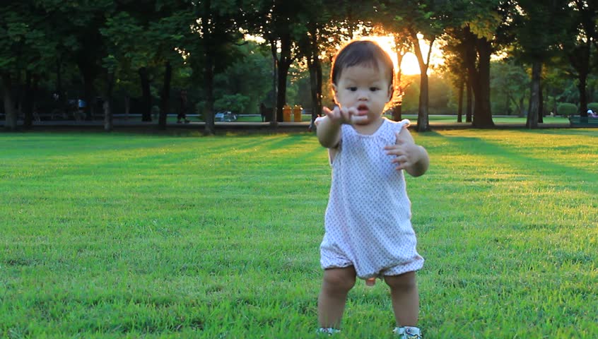 a baby walking